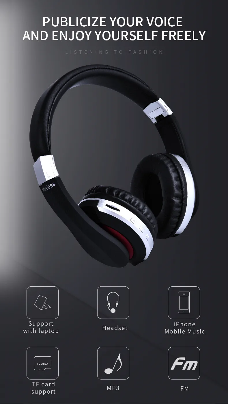 MH7 Bluetooth беспроводные наушники Складные стерео игровая гарнитура с микрофоном Поддержка TF карты для IPad мобильного телефона