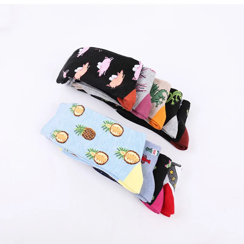 Персональные пары популярные скейтборд счастливые носки милый мультфильм