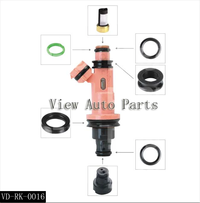 Free Shipping 200 sets Fuel Injector Repair Kits For Lexus 4.0/4.3L V8 micro filter Rubber orings plastic cap VD-RK-0016 | Автомобили и