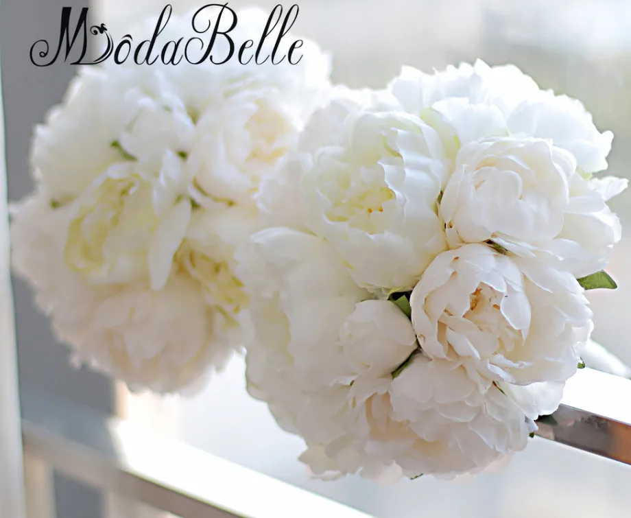 Букет невесты с пионами белые Искусственные цветы букет свадебные букеты брошь