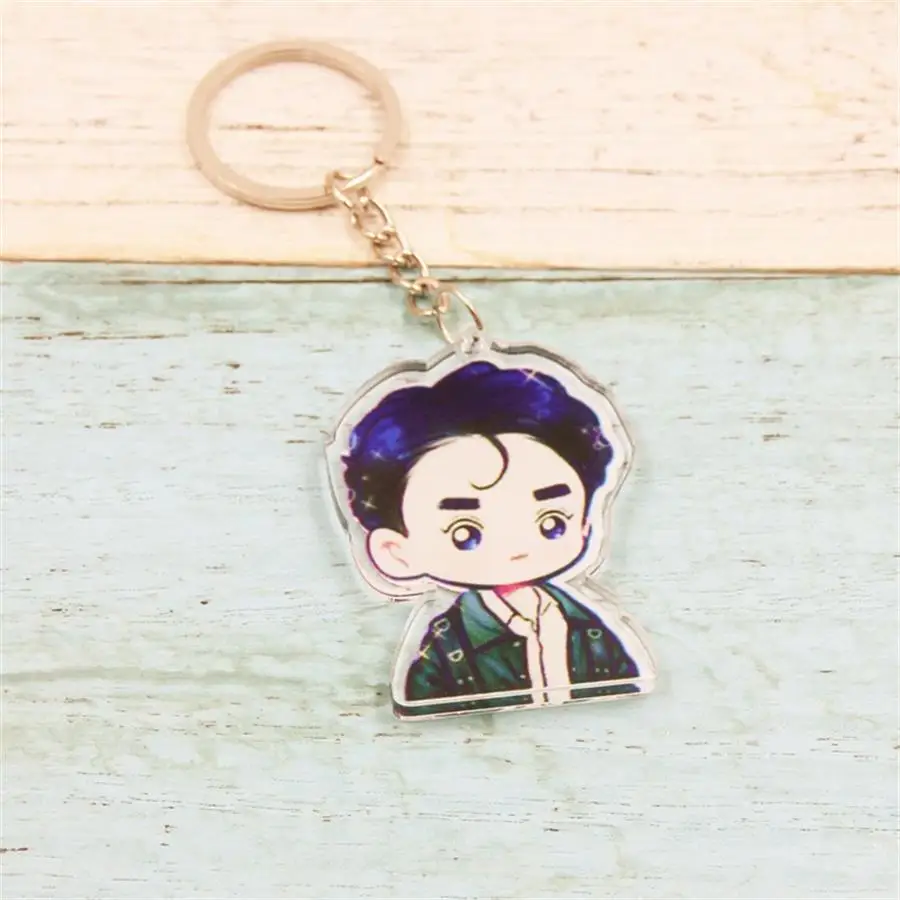Kpop милый брелок EXO Planet#4 Мультфильм двухсторонний брелок для фотографии Baekhyun сумка Kai подвеска