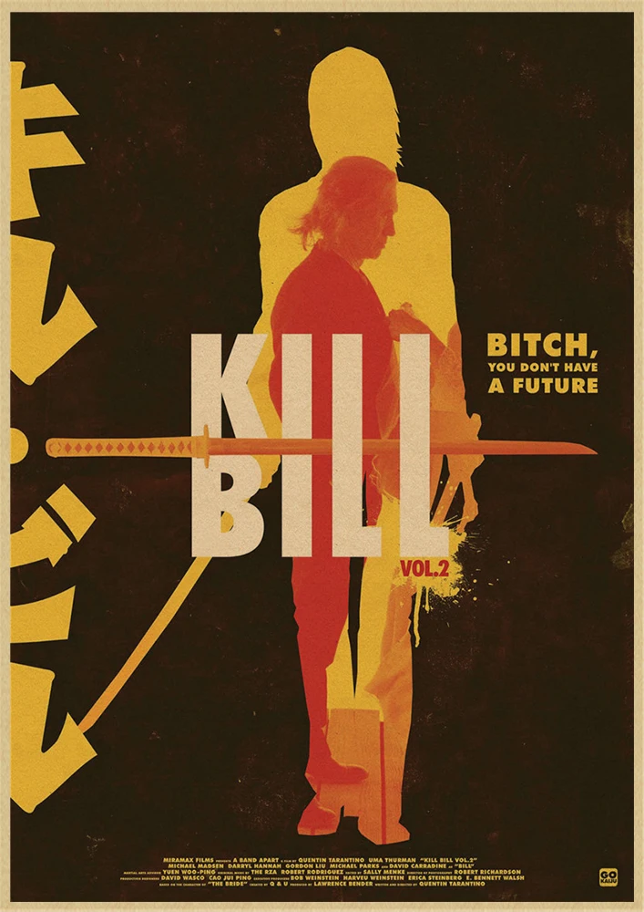 Kill Bill Vol.1 классический Квентин фильм крафт-бумага постер для бара/Кафе Ретро плакат декоративной живописи
