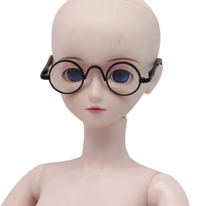 Черный BJD 6,5 см круглые очки 1/3 60 см BJD MSD куклы Солнцезащитные очки - Цвет: Черный