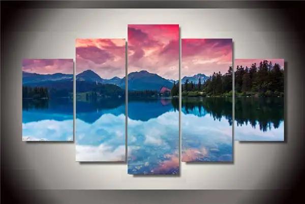 Hd Печать озера пейзаж живопись холст печать декор комнаты плакат картина