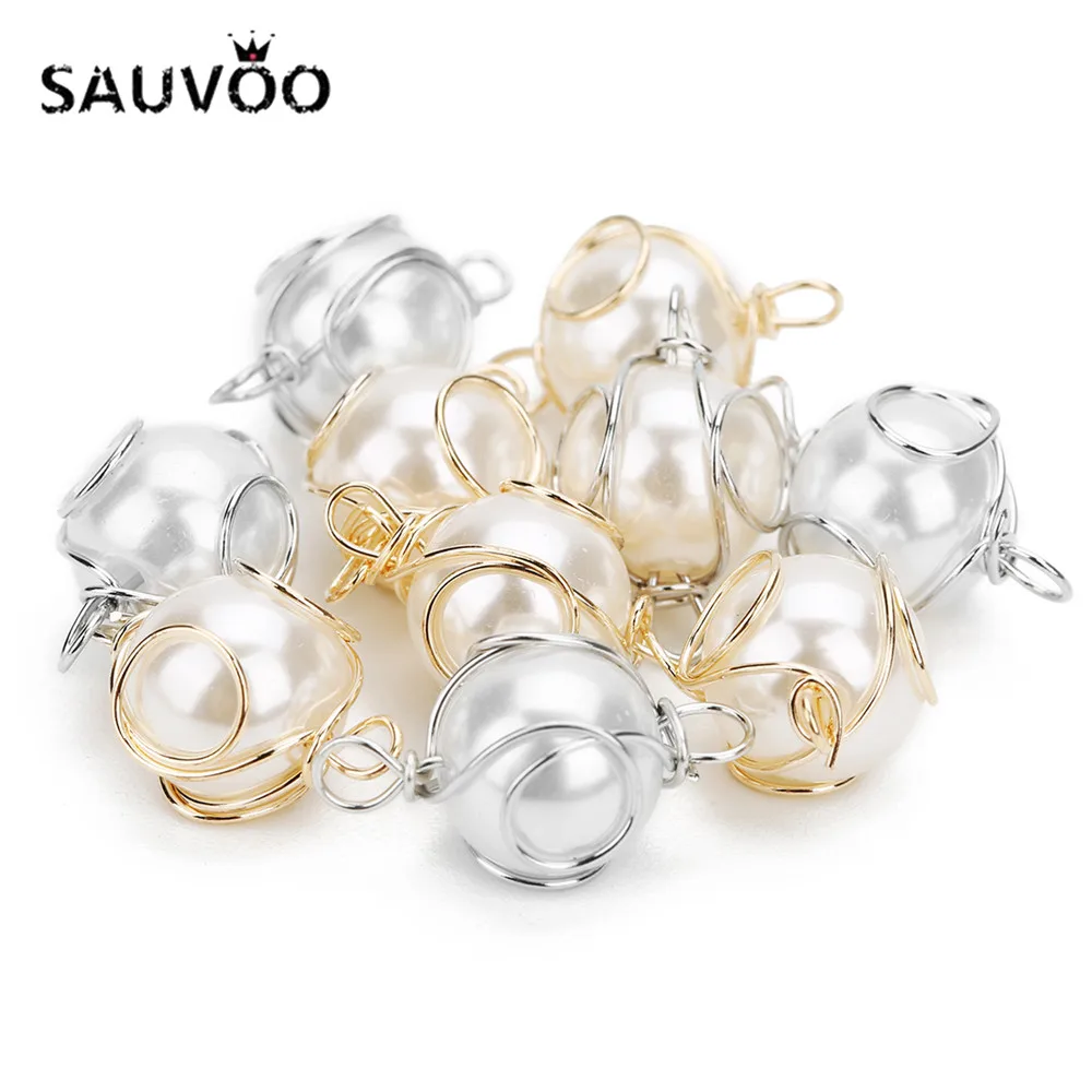 SAUVOO 10 шт./партия женское модное ожерелье с искусственным жемчугом кулон для