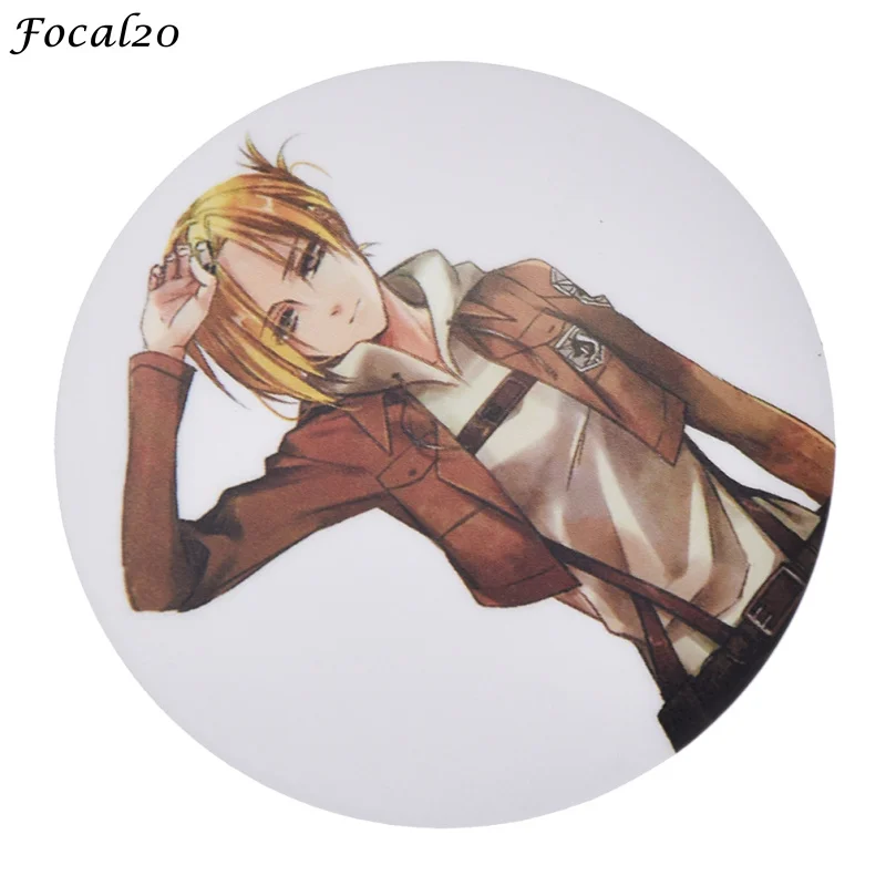Focal20 Trendy PVC Attack On Titan Badge Cartoon Figure Cute Brooches Fashion Round Brooch Pins Backpack Decoration | Украшения и