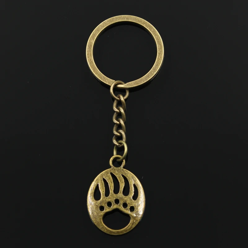 Мода 30 мм брелок Металлический изделия Античный Посеребренная Bear Paw 30*22 Кулон |