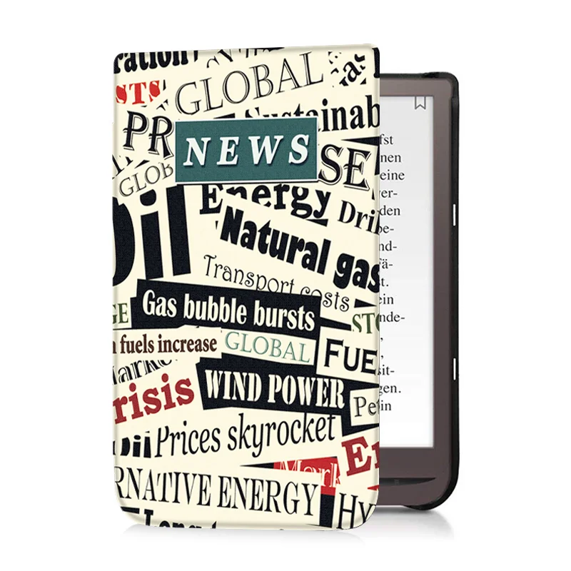 News Чехол AROITA для 7,8 дюймов PocketBook 740 InkPad 3 электронная книга(модель PB740), легкий Модный чехол Smart Shell с функцией - Цвет: News