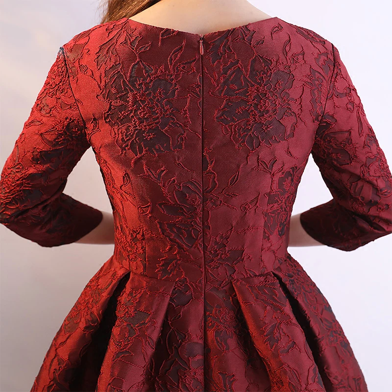 Старинные кружева темно красный пром dress короткие дизайнер вечернее платье