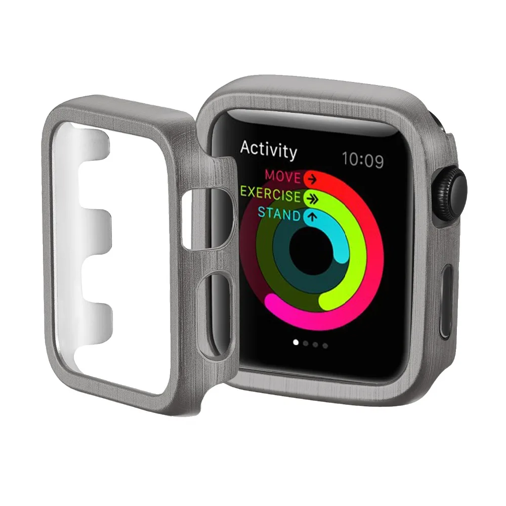 Матовый металлический корпус для Apple Watch случае 42/38/44/40 мм совместимый для iWatch серии 4 3 2 1 мужчины и женщины часы защитный чехол
