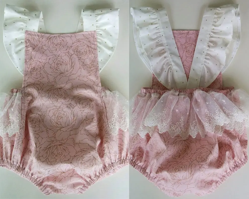 Милый комбинезон с цветочным рисунком для новорожденных девочек боди летний