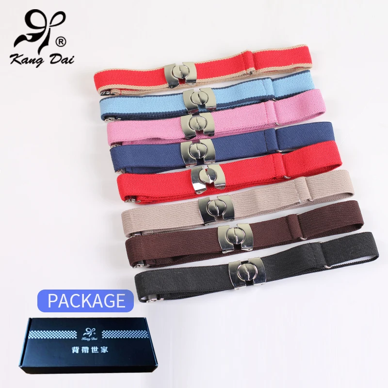 Kangda/Современные Однотонные эластичные регулируемые ремни для детей мальчиков и