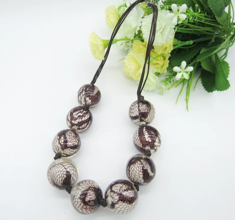 Новейший дизайн женские модные кружевные украшения полимерные бусины ожерелье |