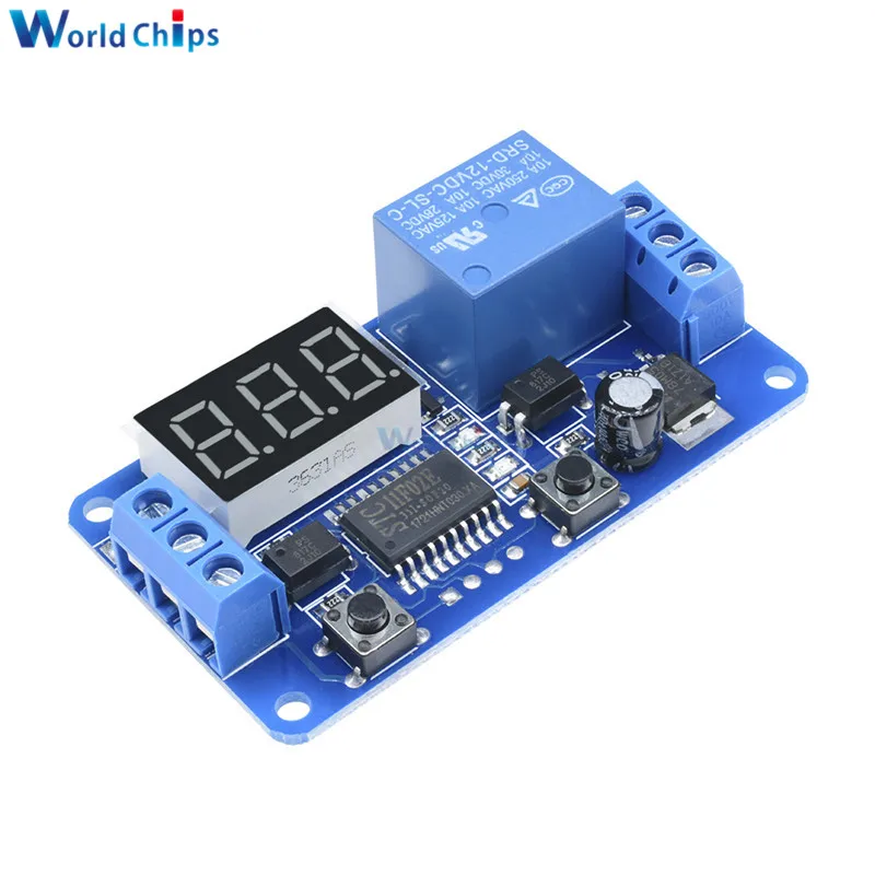 WS16 DC 12V светодиодный цифровой дисплей реле времени Задержка запуска таймер