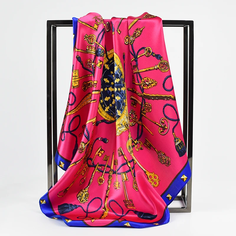 Роскошные квадратные шарфы для женщин рабочая одежда модный брендовый