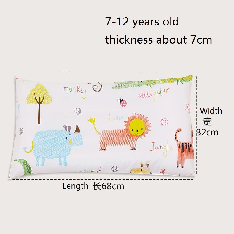 A 68x32cm 4 цвета мультфильм хлопок детские подушки мягкие моющиеся ребенок спальный подголовник удлинить прямоугольник подушка для малыша портативный подголовник - Цвет: A 68x32cm