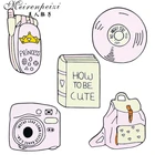 Рюкзак Meirenpeizi, яркий, эмалированный значок, индивидуальные значки, розовая Женская джинсовая рубашка, воротник