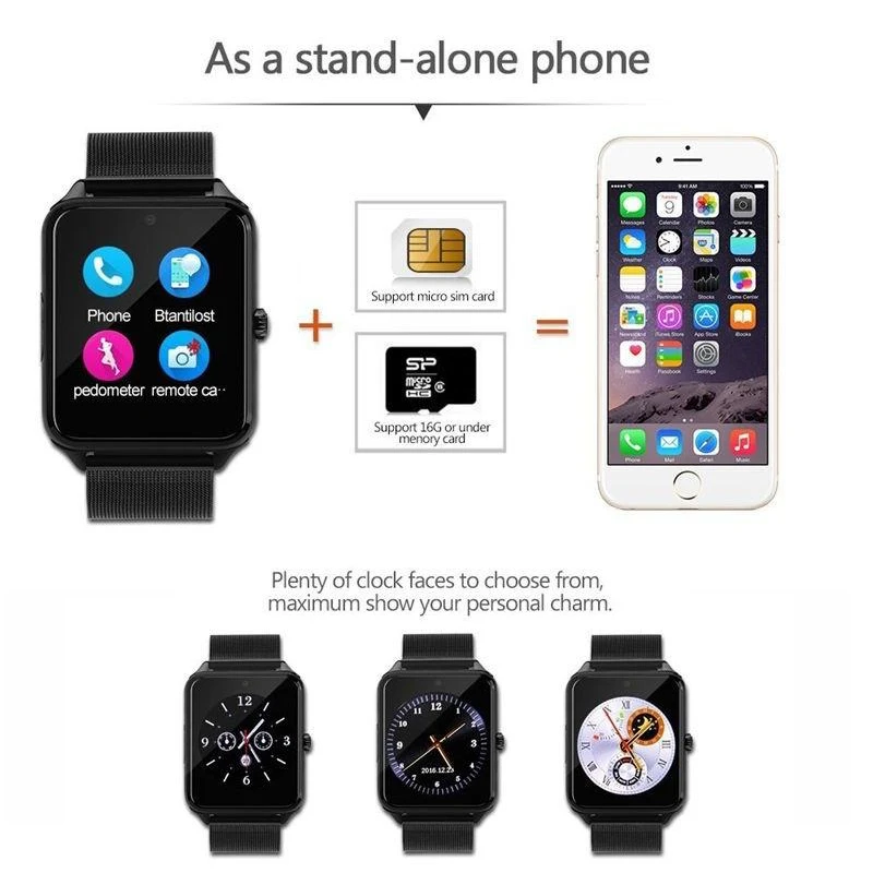 Смарт часы с Bluetooth умные Z60 GT08 плюс металлический ремешок наручные Smartwatch
