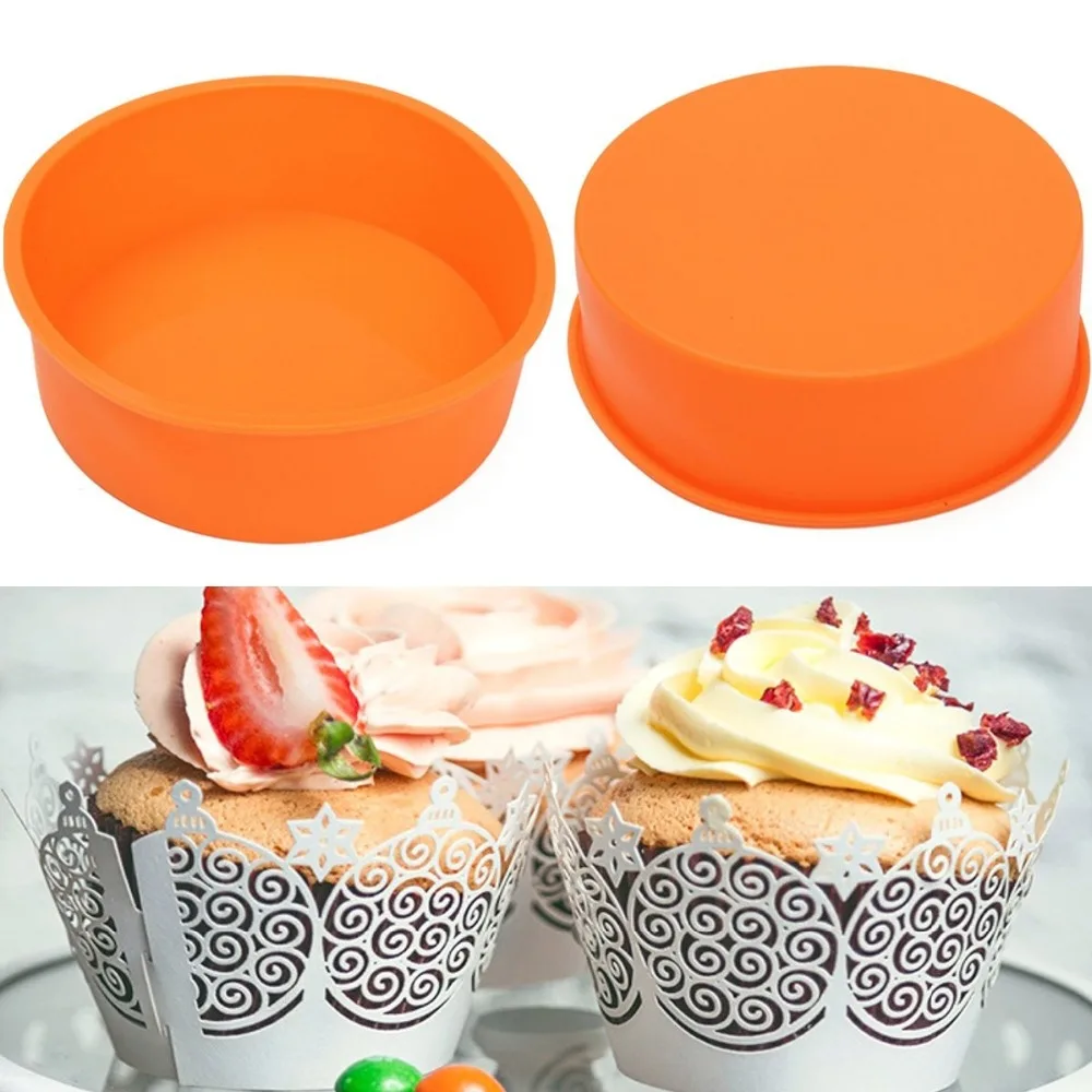 

3D Silicone for Soap Cupcake 7" Cake Mold Round Shape Cake Pan Bread Chocolate Making Mold Bakeware DIY Baking Tools [4]