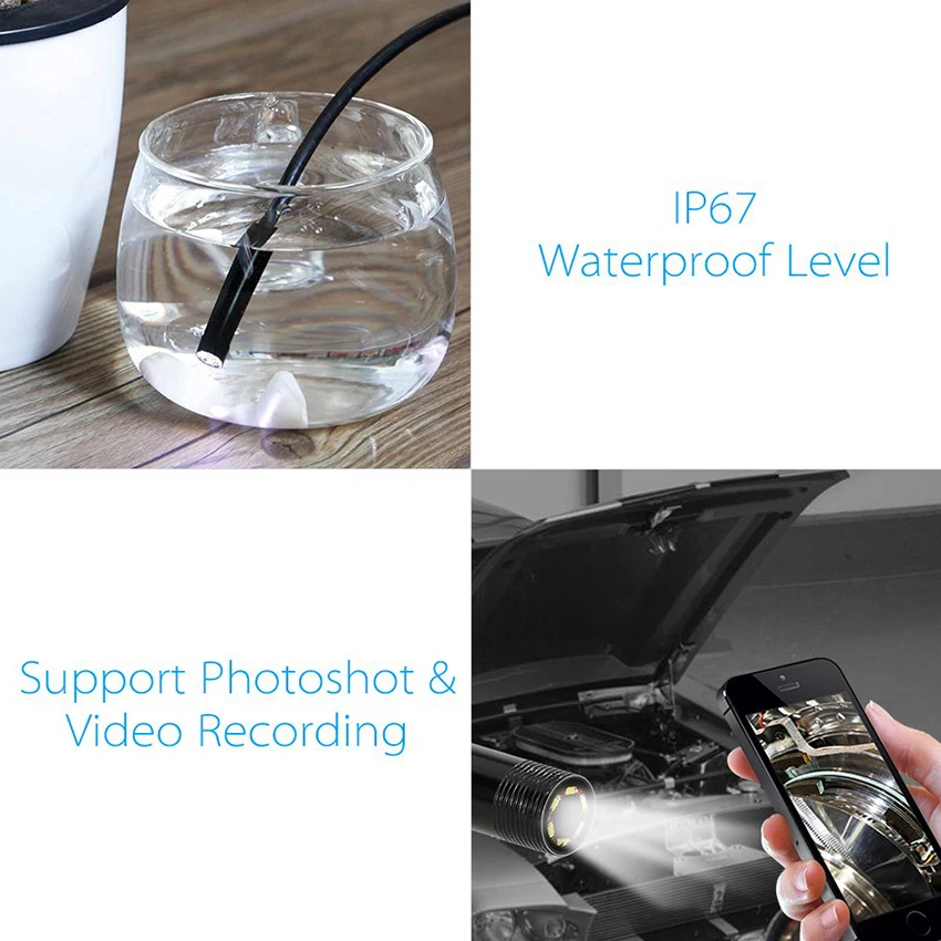 Микро USB Android эндоскоп Водонепроницаемый Бороскоп Инспекционная камера 6