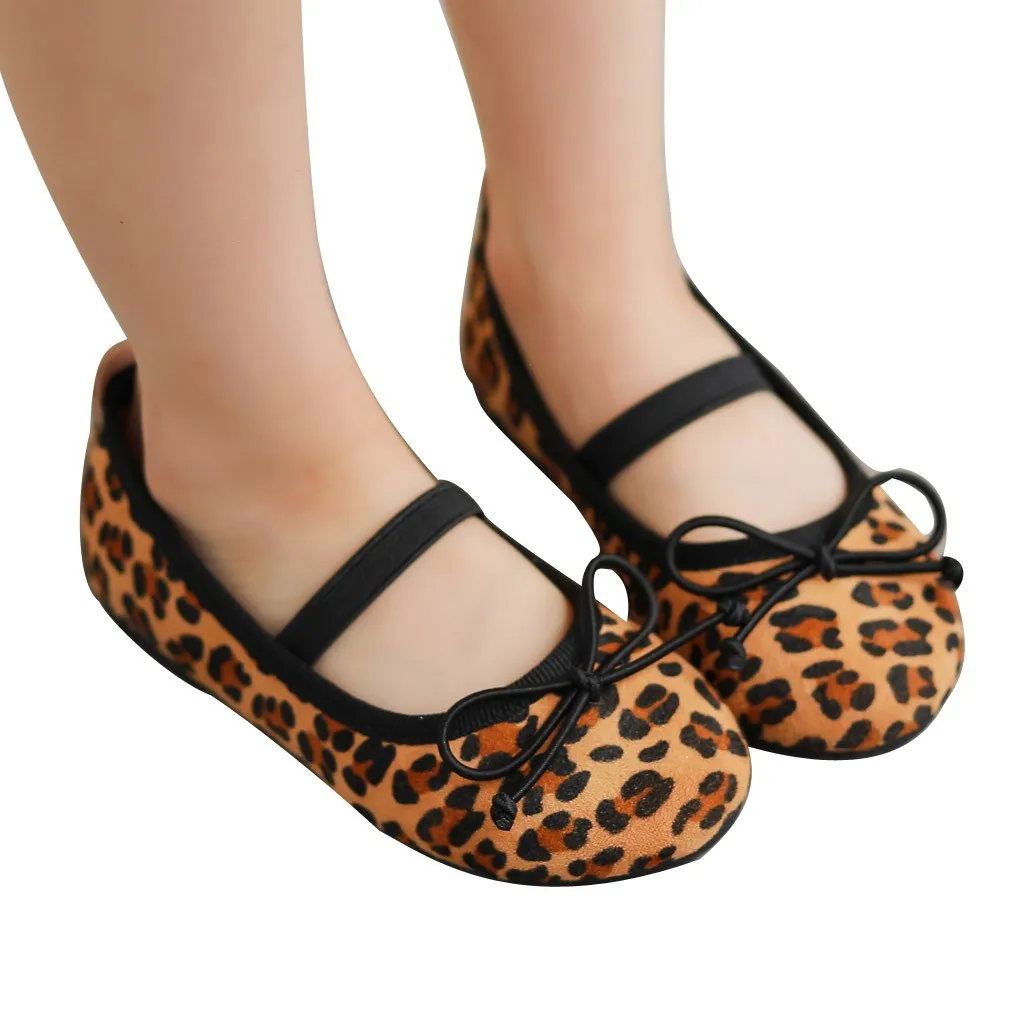 SAGACE Autumn Girls Kids Elastic Band Leopard Print Children Casual Flat School Shoes Little Girl Spring Single | Детская одежда и