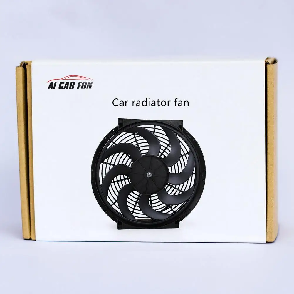 Автомобильный вентилятор DC 12V 90W Pull Push Bend Black Blade Электрический охлаждающий