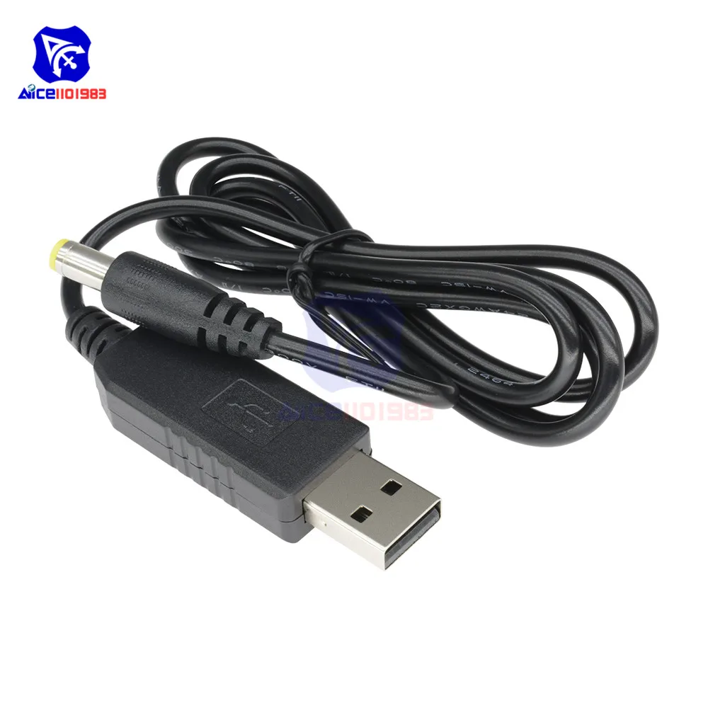Diymore USB кабель для зарядки USB до 2,1*5,5 мм адаптер питания постоянного тока 5 В до 12 В повышающий преобразователь 2,1x5,5 мм соединительный провод