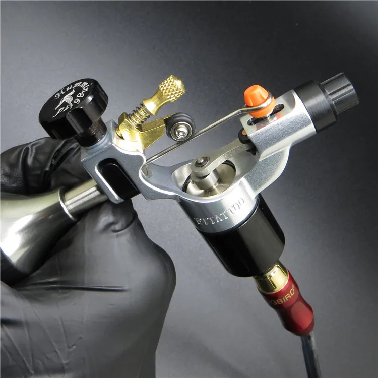 

Original Hummingbird V2 Swiss Motor Silver Rotary Tattoo Machine Free RCA Cord For Tattoo Supply