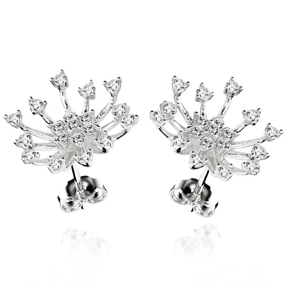 Стерлинговое Серебро Круглый Кубический циркониевая Снежинка Кулон ожерелье 18