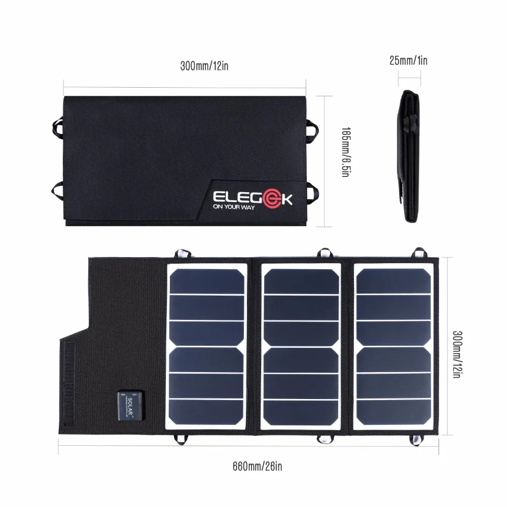 ELEGEEK 20 Вт 5 В складная солнечная панель зарядное устройство Портативный двойной USB