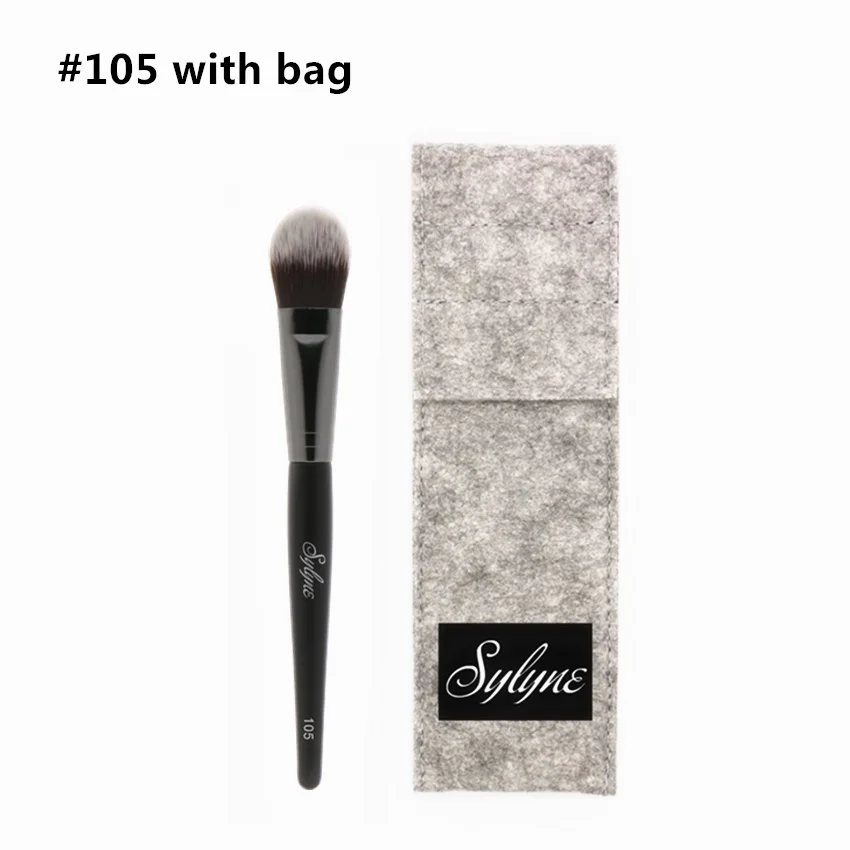 1pc 105 with bag Sylyne кисти для макияжа#105 кисть для тонального крема профессиональная кисть для растушевки лица кисть для консилера макияж кисти для маски - Handle Color: 1pc 105 with bag