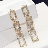 fashion jewelry 2018 geometric square long drop dangle womens earrings exquisite jewelry for wedding party daily