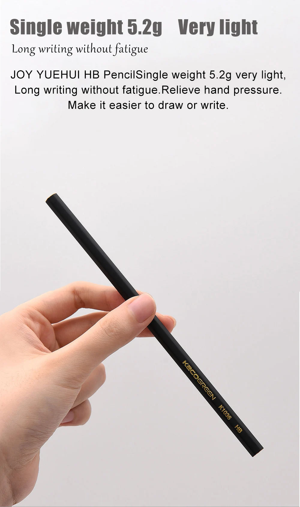 Карандаш Xiaomi KACOGREEN JOY YUEHUI HB, черный, 2,2 мм, для дизайна, рисования, студентов, написания, офисные ручки, коробки карандашей