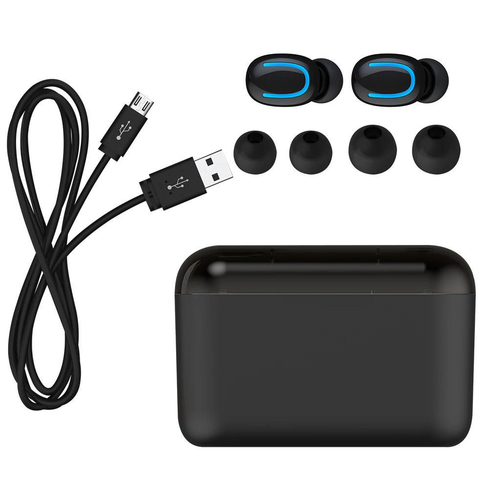 TOPROAD Bluetooth наушники TWS V5.0 Беспроводные водонепроницаемые спортивные стерео басовые наушники-вкладыши гарнитура с микрофоном power Bank
