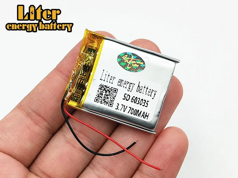 603035 polymer lithium battery 3.7v 700mAh Li-ion Rechargeable Battery With PCB For MP3 MP4 GPS DVD Speaker Smart Home Device |