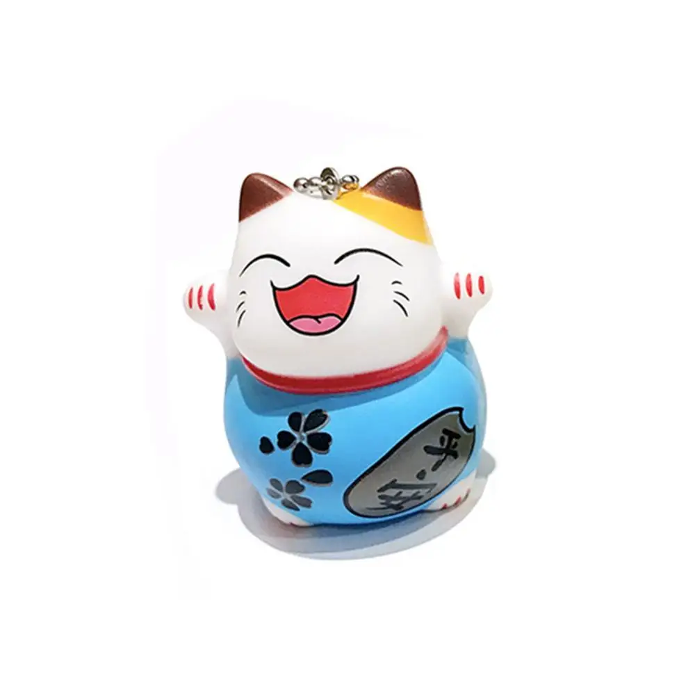 Peaceful Lucky Cat мультяшная кукольная цепочка автомобильный брелок со стразами кулон с