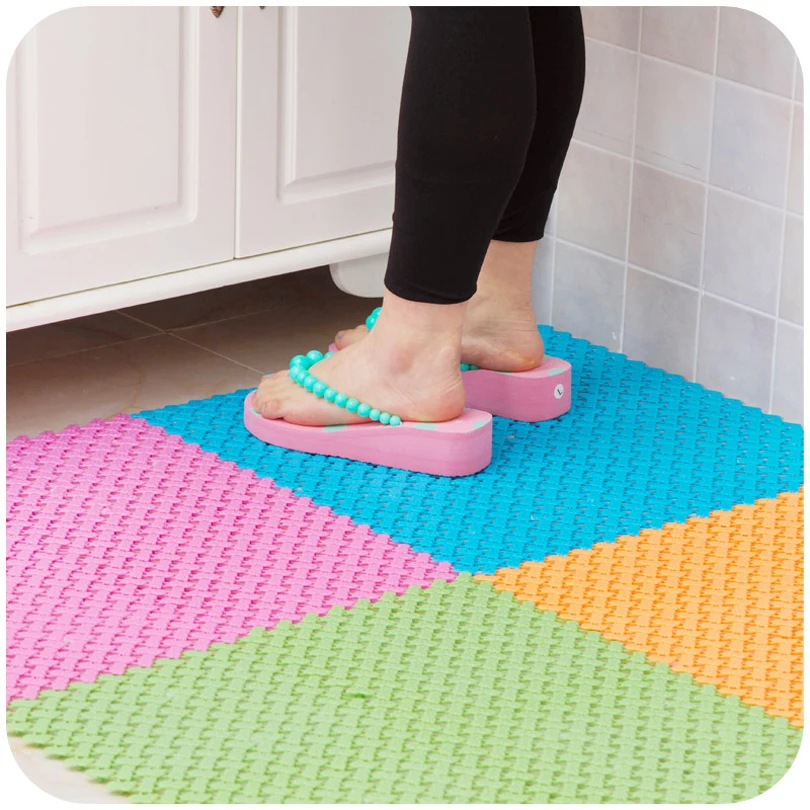 4pcs/set Creative mosaic bathroom floor mats non-slip massage bath shower toilet waterproof | Дом и сад