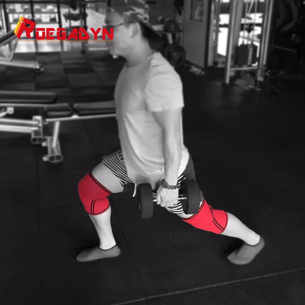 Roegadyn синий спортивный неопрен Crossfit Гольфы компрессионные Брейс рукавом Водонепроницаемый Защита колен для приседания