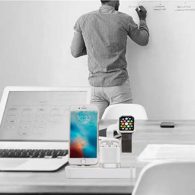 3 в 1 зарядное устройство подставка Док-станция для Apple iWatch Airpod наушники iPhone X 8 7P