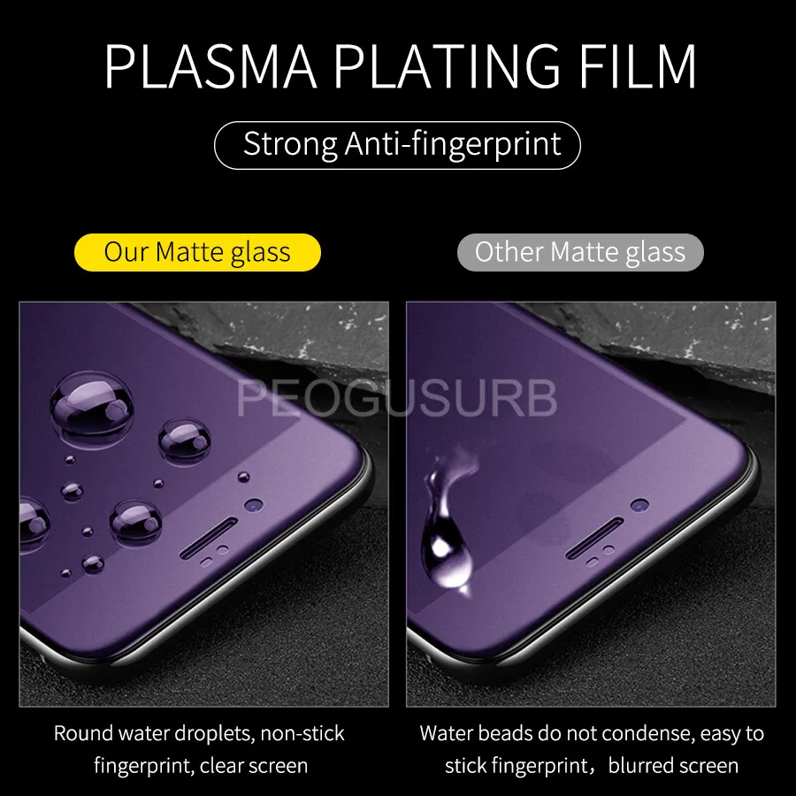Anti Blue Light Full Glue Cover Matte Tempered Glass for Samsung Galaxy A10 A20 A30 A40 A50 A60 A70 A80 A90 A7 A9 2018 J6 Plus | Мобильные