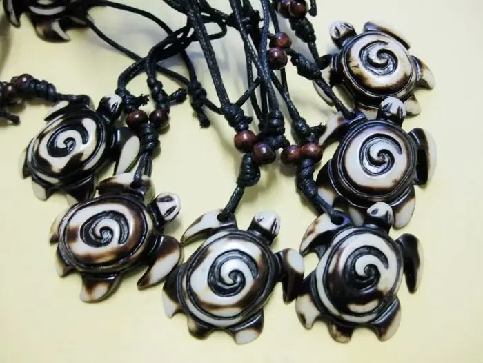 

15 шт. винтажные этнические Подвески вырезанная Черепаха ожерелье унисекс амулет