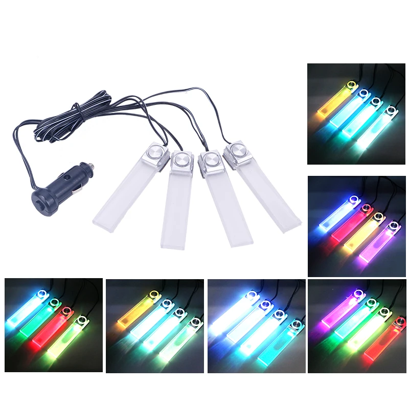 Multicolor 4 in 1 Ambient Light LED Atmosphere Auto Interior Inner Door Bowl handle Armrest Car | Автомобили и мотоциклы