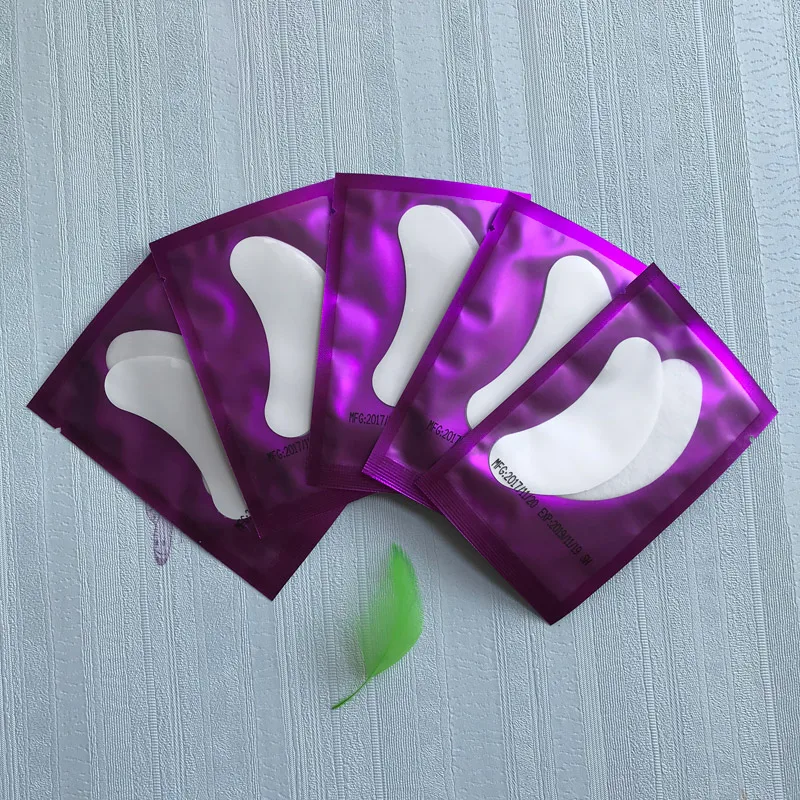 Фиолетовые 50 пар мини-гелевых патчей для глаз типа Eye Gel Patch Patches Pads Sticker Mask Blink Collage для наращивания ресниц и макияжа.