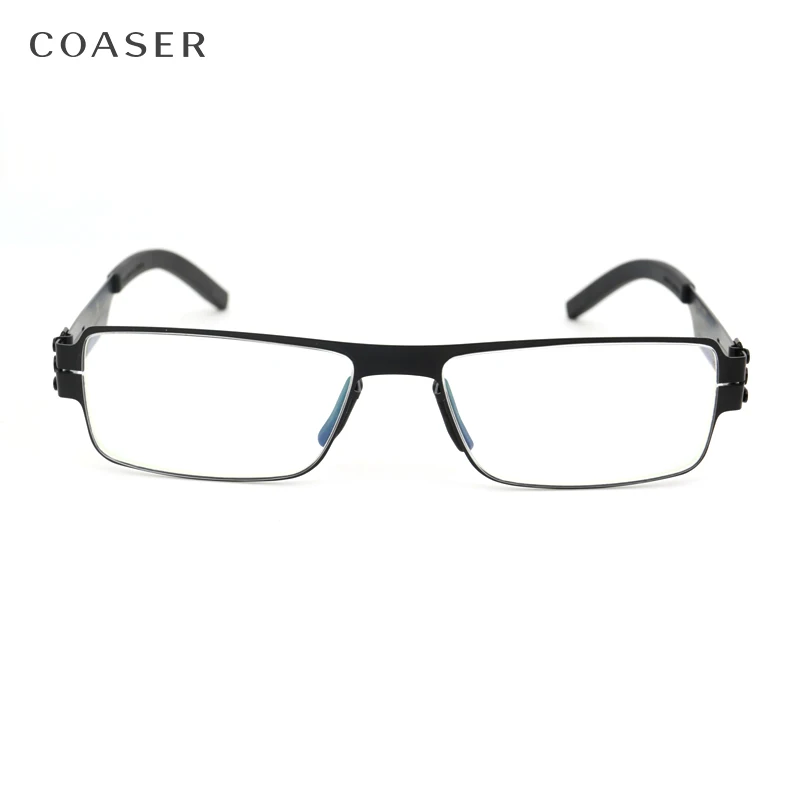

Grade Quality Stainless Steel Glasses Spectacle Men Square Myopia prescription optical eyeglasses frame Fadeless