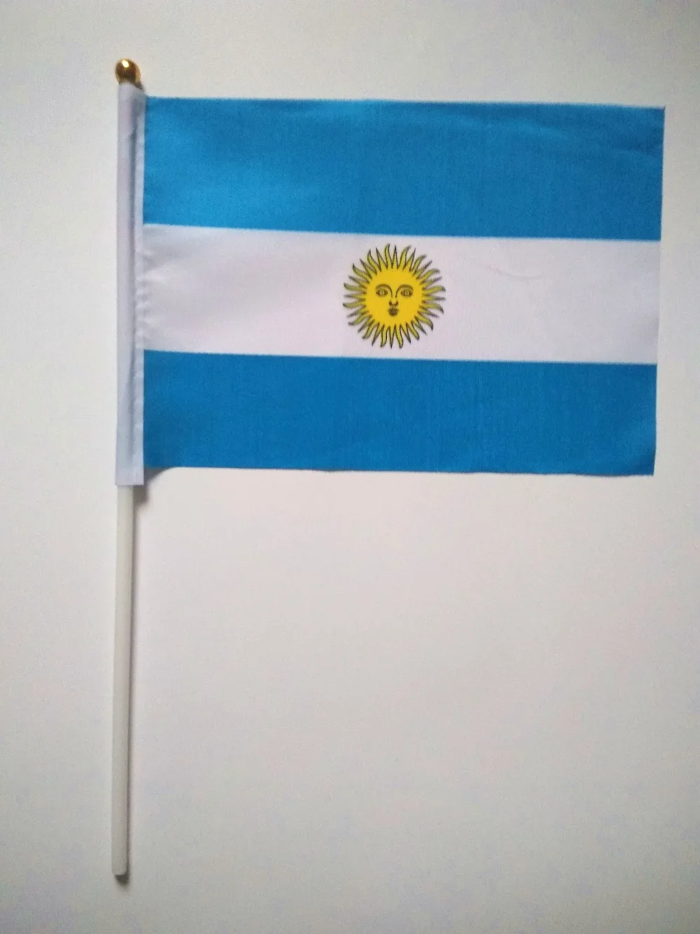 Оптовая продажа флаги Аргентины с ручной волной полиэфирные материалы шестом 14*21