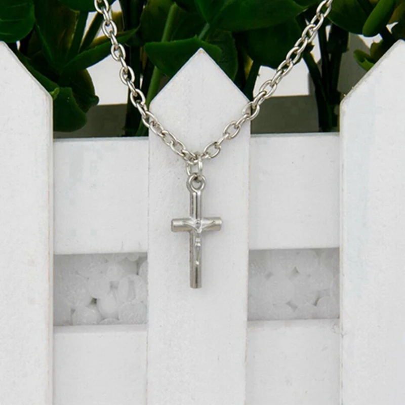 Лидер продаж 1 шт. античное серебряное ожерелье в виде кроликов и крестиков 19