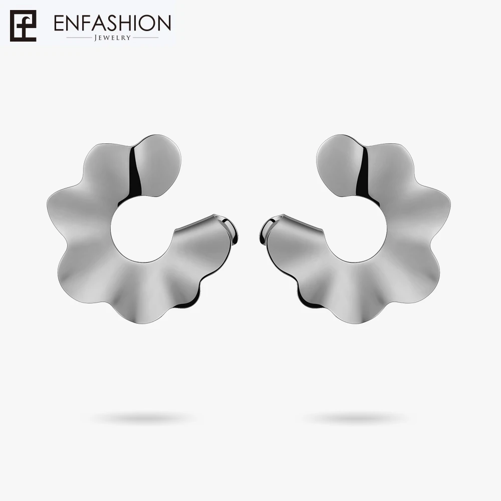 Enfashion Galsang цветочные серьги-гвоздики для женщин серьги Модные ювелирные изделия из нержавеющей стали серьги в форме листа набор Orecchini 181060 - Окраска металла: Silver color