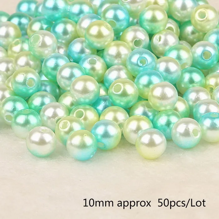 Diameter 10mm 50pcs 50-500 шт./пакет ABS Перл Круглый Диаметр 4/6/8/10 мм отверстие 1 мм пять Цвет DIY производства ювелирных изделий - Цвет: Diameter 10mm 50pcs