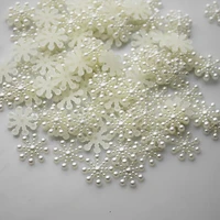 100pcs white pearl resin snowflake flatbacks embellishments diy phone christmas decorations scrapbooking crafts 12mm
