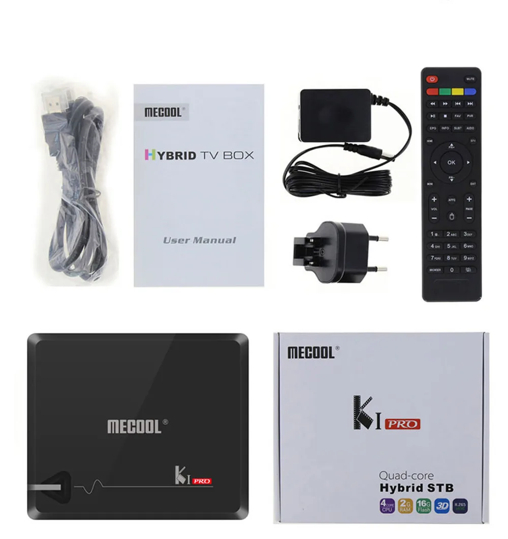 Телеприставка Android 7,1 tv box MECOOL KI PRO tv Box K1PRO DVB S2+ T2 Amlogic S905D Quad 2G+ 16G DVB-T2& S2/DVB-T2/DVB S2 DVB-C